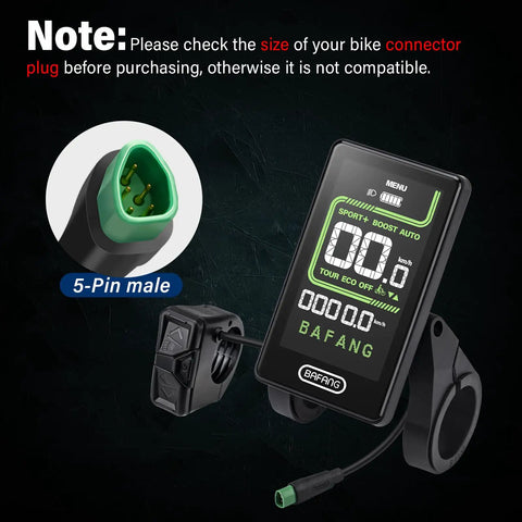 3.4 Inch CAN Bus Ebike Display DPC020 TFT Screen For Mid Drive Motors M620 M600 M560 M510 M420, Plug And Play 5 Pin Connector