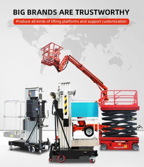 Badass Lightweight Single Mast Vertical Aluminum Lift Portable Electric Aerial Platform for warehouse maintenance and repairs.