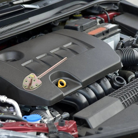 Auto AC Compressor Repair Tool Set 3 Piece Disassembly Kit near engine bay view showcasing compressor service tools and engine components.