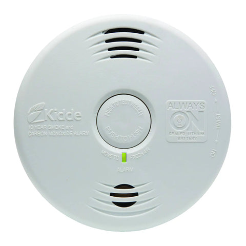 2-In-1 Smoke And Carbon Monoxide Detector With 10-Year Battery And Voice Alerts, 85 Decibel Alarm, wall-mounted front view