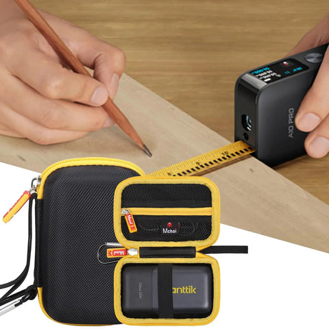Rugged EVA Hard Case For A10 Apex And A10 Pro Digital Laser Tape Measure, Shockproof With Mesh Pocket, Dustproof Travel Organizer Bag For Tools And Accessories shown open