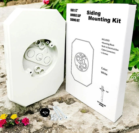 5 Pack Siding Mounting Blocks With Built In Electrical Box For Half Inch Vinyl Siding White Exterior Mounting Plate Kit box and block