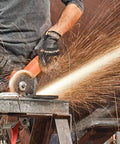 Cut Off Wheel Pack Of 25 For Angle Grinders, Beefy Performance Abrasive Wheel Delivers Fast Clean Cuts, worker using angle grinder