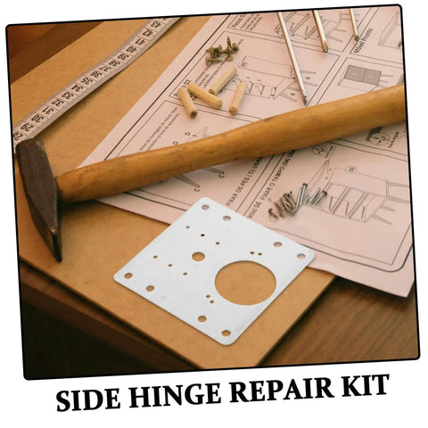 Four Pack Stainless Steel Hinge Repair Plate Kit With Mounting Screws For Door And Cabinet Hinges Brackets Quick Fix
