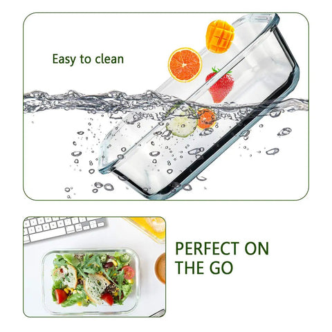 Easy to clean Eight Pack 30 Oz Glass Meal Prep Containers With Airtight Lids Glass Food Storage For Lunches Leftovers