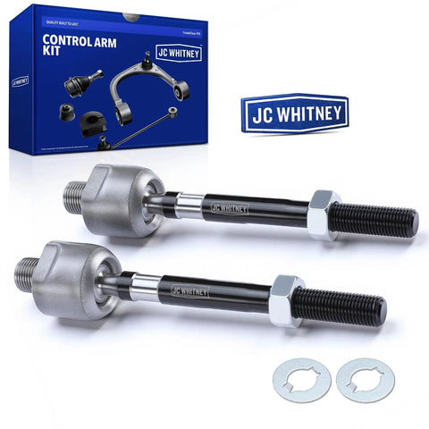 Two Front Inner Tie Rod End Set For Honda Civic 2006 2011 Compatible, Two Piece Beefy Replacement Kit With Hardened Steel Studs And Sealed Sockets For Precise Steering And Long Lasting Performance. shown with two tie rod ends and washers