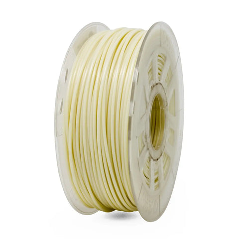 Glow In The Dark Green Hips Filament For 3D Printers 1Kg Spool 285Mm on transparent spool, showcasing filament layers.