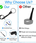 Comparison of Adjustable Ski Glove Leash For Winter Sports and competitor, illustrating comfort and size differences