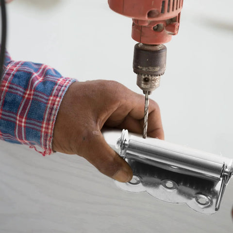 Installing stainless steel self-closing door hinge with drill