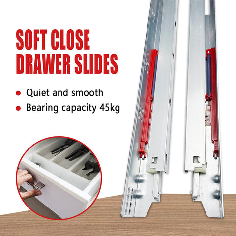 15 Inch Undermount Drawer Slides 10 Pack Built Tough Full Extension Soft Close Concealed Runners With Up Down Adjustment