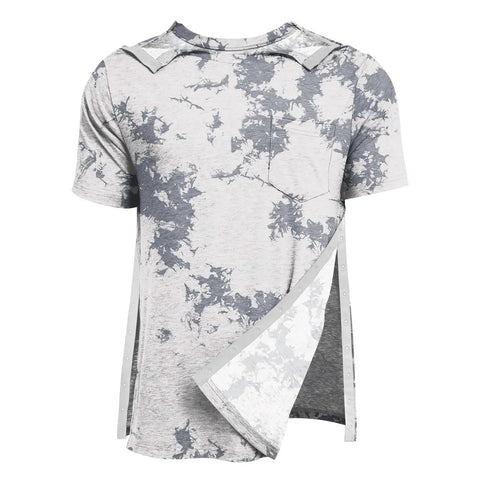 Shoulder Surgery Shirt For Men With Easy Snap Front And Side Openings, Ultra Soft Knit Fabric, Short Sleeve, Rotator Cuff Recovery