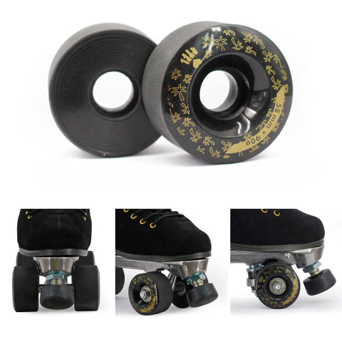 Outdoor Roller Skate Wheels 32x58mm 90A Black 4 Pack For Park Ramps Street Bowls And Outdoor Quad Skating Durable Urethane