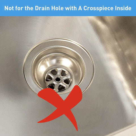 Premium Stainless Steel Bathroom Sink Drain Strainers Two Pack Conical Hair Catcher shown in non-compatible drain hole.