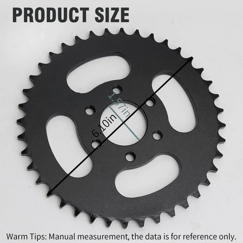 40T Rear Sprocket For 428 Chain 6 Hole Flat Plate With 1.5 Inch Center Bore And 2.2 Inch Bolt Circle Durable Replacement