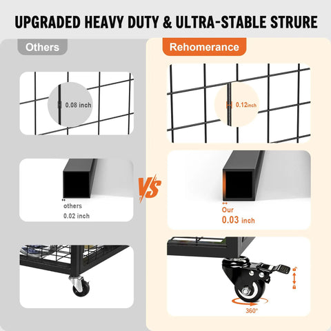 Comparison of upgraded heavy duty structure for Smooth Rolling Ball Cart With Secure Lock And Hella Spacious Compartment for sports gear.