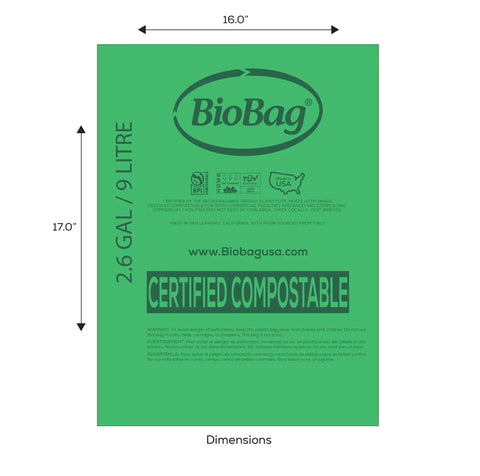 Heavy Duty Compostable Food Scrap Bags 100 Count Bpi Certified Biodegradable Kitchen Counter Liners Zero Hassle Home Compost Trash Slick Eco Friendly Pack With Tough Edges, 16x17 inch green bag.