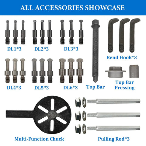 21 In 1 Bearing Puller Kit With 3 Jaw Internal Removal Tool And Durable Storage Case For Motorbikes Cars And Various Mechanical Equipment Beefy Heat Treated Chromium Vanadium Steel For Easy Removal Of Bearings Gears Hubs Red accessories showcase