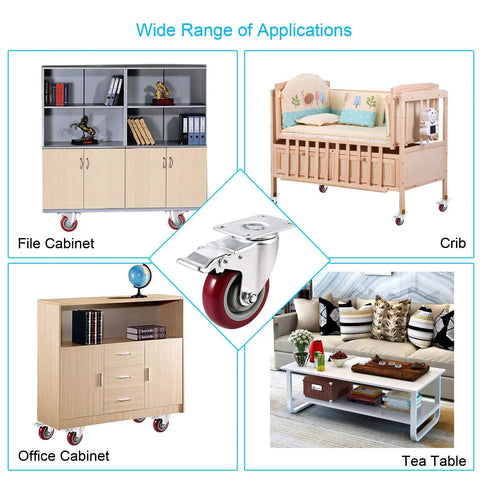 heavy duty swivel casters for cabinets, crib, and tables