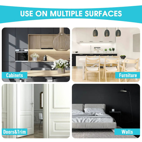 Image showing use of Beige Multi Surface Touch Up Paint With Built In Brush For Indoor And Outdoor Use On Walls Cabinets Doors Trim Furniture Windows Shutters And More For Any Home Project No Mess on cabinets and furniture.