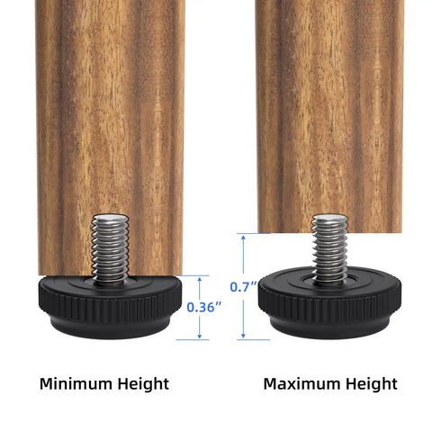 8 Pack Adjustable Furniture Leveler Feet 5/16-18 Thread Stainless Steel Screw In Levelers for Chairs and Tables height comparison