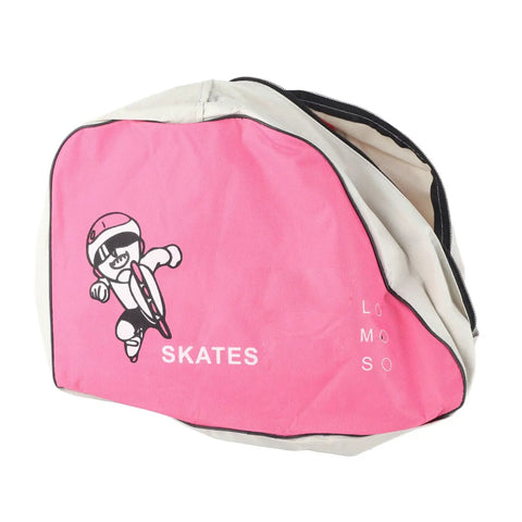 Pink skate bag for Kids Adjustable Inline Skates Blue With Light Up Wheels Breathable Comfort Fit For Smooth Outdoor Rolling.