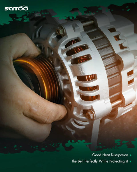 Close-up of 110 Amp 12V Alternator With CW Pulley For Mazda 5 2.5L 2012 To 2015 And CX7 2.3L 2007 To 2012 And CX7 2.5L 2010 To 2011 Replacement