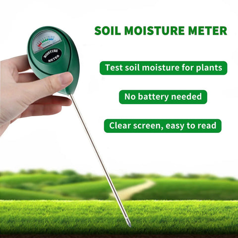 Soil Moisture Meter For Plants, Easy Plant Water Meter And Hygrometer, No Battery Needed, Indoor Outdoor Moisture Sensor angled view