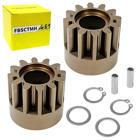 Lawn Sweeper Wheel Drive Pinion Replacement Kit For John Deere Groundwork Bray Hardy 42 Inch STS Models Two Pack includes gears and accessories.