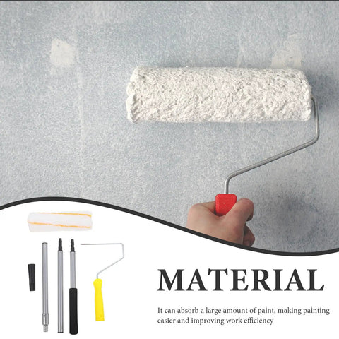 Close-up of Telescopic Paint Roller With Extendable Handle And Three Detachable Rods for no sweat DIY wall painting.