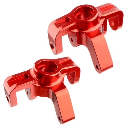 Red aluminum parts from Beefed Up Front Aluminum Suspension Arms And Front Steering Block Upgrade Kit For One Fourteenth Scale RC Cars And Trucks Compatible With H14BM 14209 14210 14230B JC14EP HP474 HP141S Replacement Spare Parts