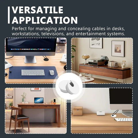 Game Changer 8 Piece Bundle White Desk Grommet Kit Featuring Detachable Cable Hole Cover And Heavy Duty Bi Metal Drill Bit For Hassle Free Cord Routing And A Top Tier Home Office Makeover in versatile desk setups.