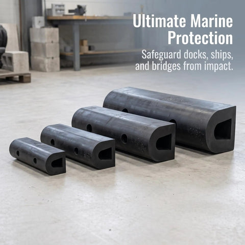 Beefy Rubber Dock Fender For Marine Use, D Type Black Dock Fenders For Boats, Ships And Piers in various sizes