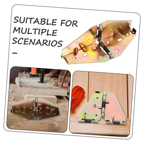 Close-up of Quick Swap Folding Table Leaf Hinges and Drop Leaf Hardware for easy drop down desks installation.
