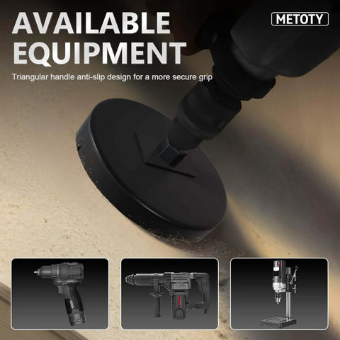 METOTY 22-piece hole saw set with high-carbon steel blades, 19–152 mm range, black; three tools pictured.
