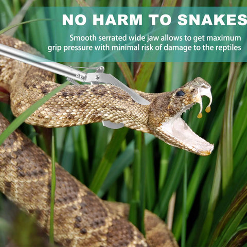 50 Inch Collapsible Snake Grabber Tool Stainless Steel Reacher With Hook Tongs And Pole For Safe Snake Handling And Rattlesnake Catching Pro Grade Multi Functional Outdoor Gear
