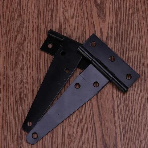 Heavy Duty Iron Black T Shape Door Hinges Set 24 Pieces 4 Inch Gate Hinges With Six Screw Holes Easy Install And Quick Dismantle