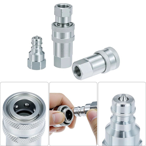 1/4 inch hydraulic quick connect set with steel body