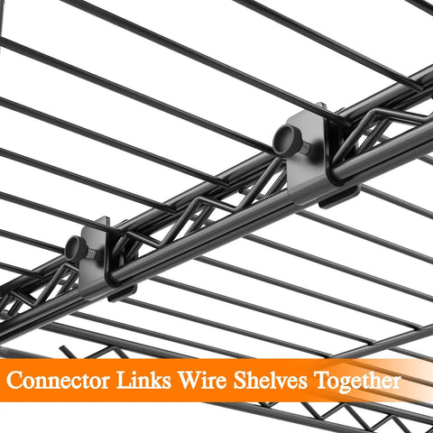 Connector links for Rock Solid Four Tier Wire Shelving Unit, Heavy Duty Adjustable Metal Storage Rack.