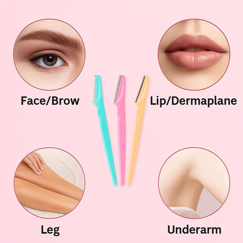 Colorful Six Piece Eyebrow Razor Kit For Her Or Him Is A Total Game Changer That Works Like Magic To Strip Facial Hair.