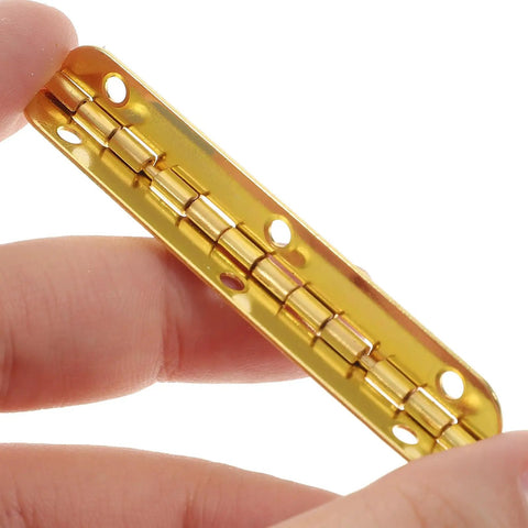 Close-up of a 12 Pack Small Continuous Butt Hinges 90 Degree Flush Mount Heavy Duty For Wooden Boxes Jewelry Boxes Cabinets And Doors