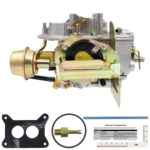Ford 2100 2150 2 Barrel Carburetor With Electric Choke For 289 302 351 V8 Jeep Engine Mustang Replacement Motorcraft Autolite 2100 2150 Carburetor Beefed Up Performance, with gasket and parts