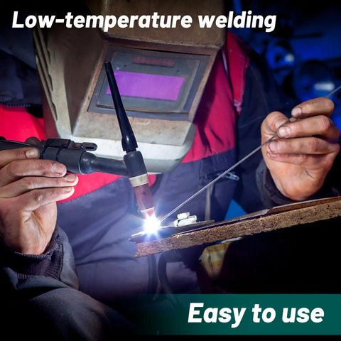 Sixty Pieces ER4043 Aluminum TIG Welding Rods One Sixteenth Inch By Sixteen Inch in use with low-temperature welding