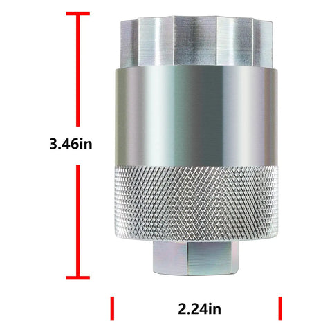 64mm Rear Differential Pinion Bearing Nut Socket Fits Honda TRX 420 Rancher 1/2 Drive Replacement Tool 2007 To 2018 Quad ATV showing size dimensions.