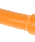 Close-up of orange Engine Oil Dipstick Tube Plastic Direct Replacement For Select Audi And Volkswagen Models, durable fit end section.