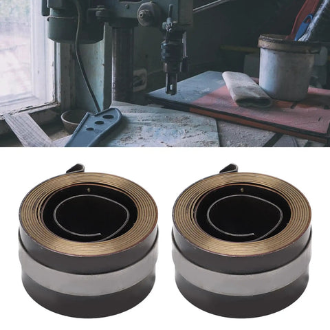 Two Pack Drill Press Return Spring For Horizontal And Vertical Bench Drills Beefy Metal Feed Quill Coil Replacement Durable Spring Steel Parts