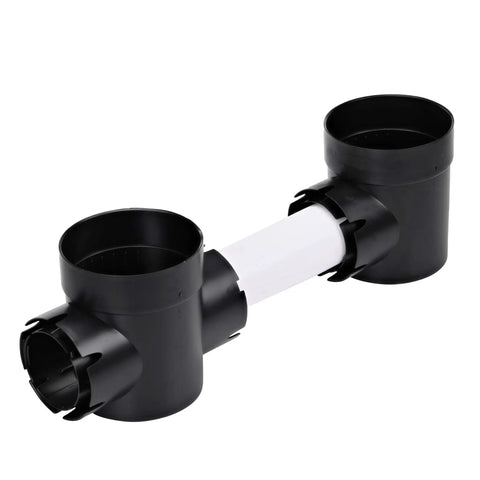 Round Spee-D Catch Basin Drain With Dual Outlets For 3-Inch Or 4-Inch Pipes Plastic Black 6-Inch Size A No-Nonsense Solution