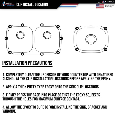Clip installation guide for Beefy 10 Pack Heavy Duty Undermount Sink Clip Kit With Epoxy Sink Clips and Brackets
