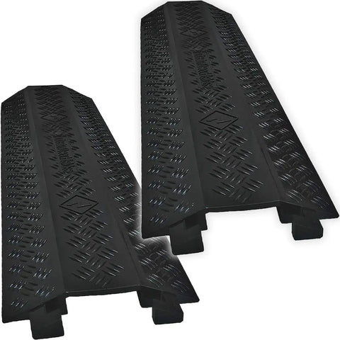 Drop Trak Cable And Hose Protector Cord Cover Medium Black 2 Pack 38 Inch Long 11 Inch Wide 1.5 Inch High Built Tough Polyurethane