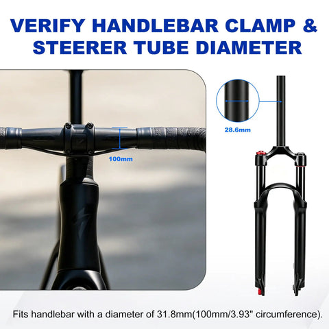 Adjustable Bike Stem 31.8mm Clamp With 100mm Or 120mm Length And 60 Degree Riser showing handlebar and fork compatibility