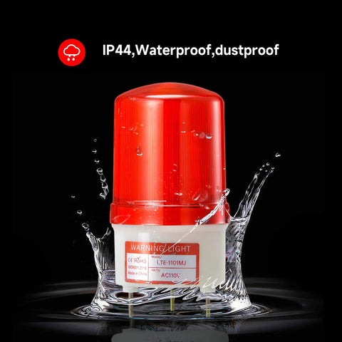 Heavy Duty Rotating Warning Light With Punchy 90Db Buzzer Red Industrial Beacon Alarm For Real Jobsites And Rig Gear 110V Ac in water